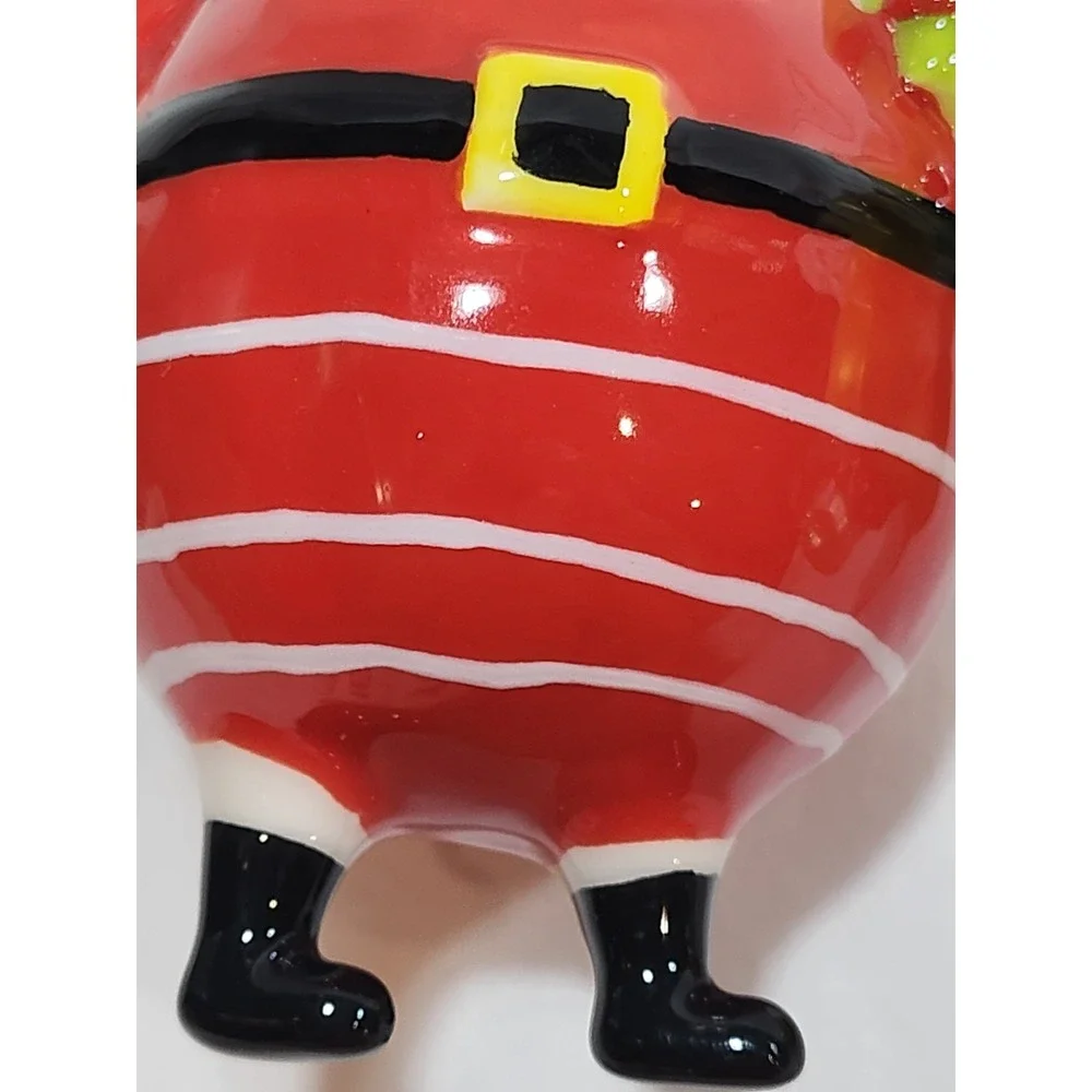(3)Christmas Bead & Sequin & (1) Glass Ornament~Santa, Santa W/Duckie,Peacock